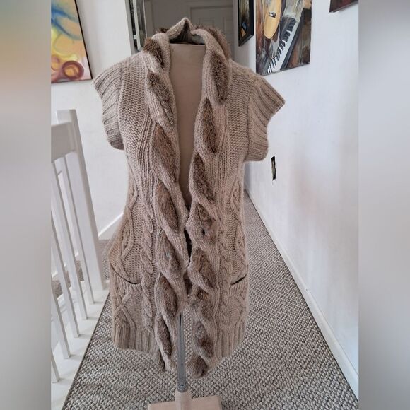 Leifsdottir Anthropologie Vest Women's Small S Wool Alpaca Fall Winter Warm Knit - Picture 1 of 10